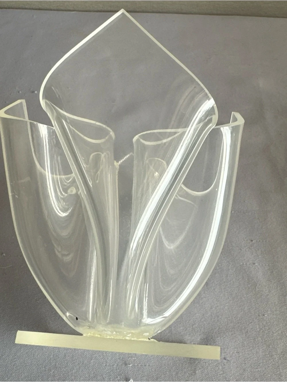 Clear Decorative Acrylic Flower Vase - Translucent White Accent